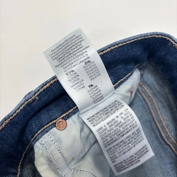 MOTHER The Runaway Fray Jeans Low-Mid Rise Slender Flare Medium/Dark Wash - 26